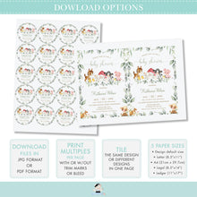 Load image into Gallery viewer, Cute Farm Animals Barnyard 3rd Birthday Turning Three Invitation Printable, EDITABLE TEMPLATE, INSTANT Download, BY5