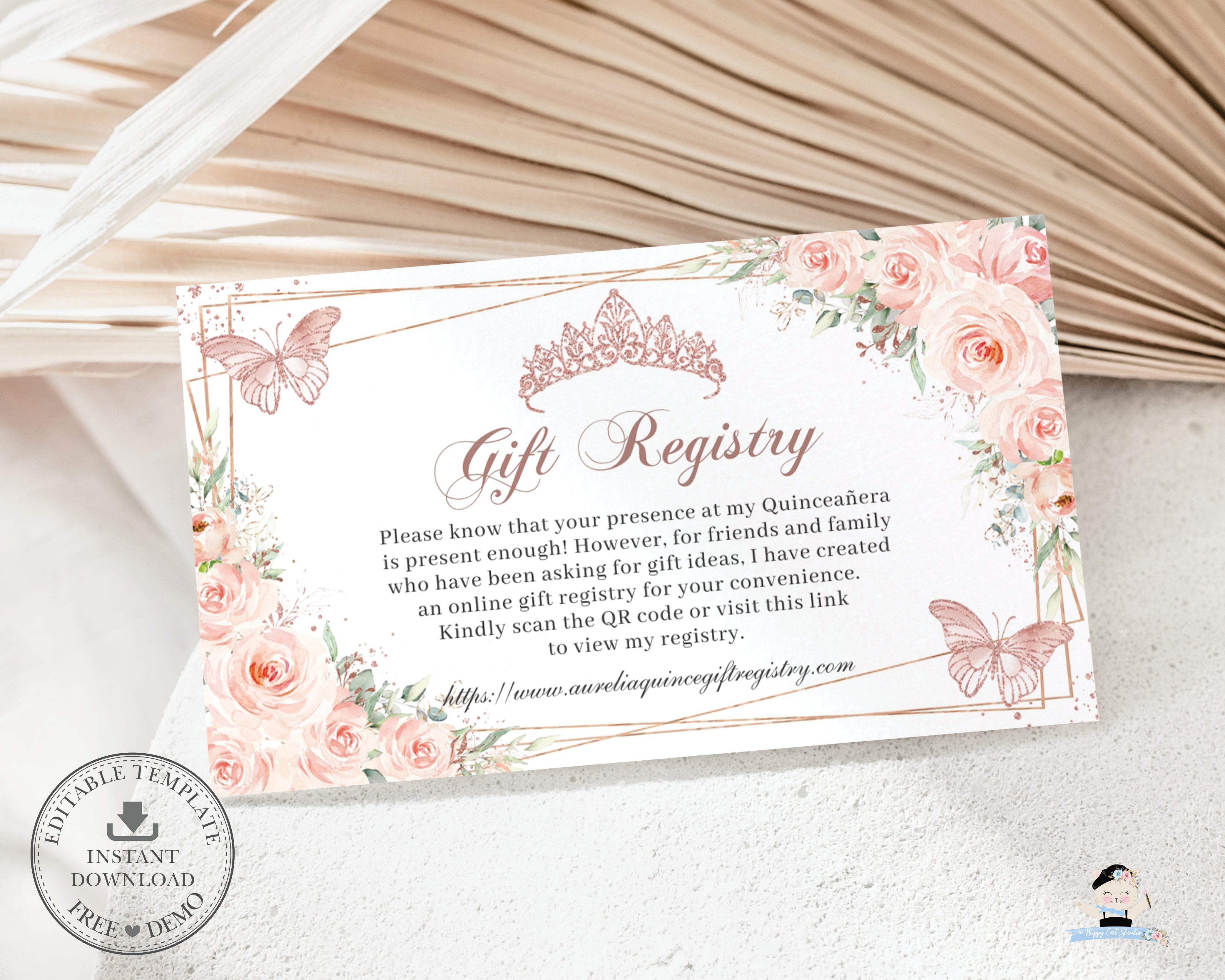 Pink Crown Enclosure Card