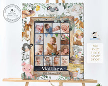 Load image into Gallery viewer, Farm Animals Barnyard Baby First Year Photo Collage 1st Birthday Milestone Editable Template - Digital Printable File - Instant Dowload - BY3
