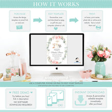 Load image into Gallery viewer, Chic Delicate Blush Pink Floral Greenery Welcome Sign Editable Template - Digital Printable File - Instant Download - WG10