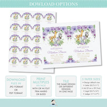 Load image into Gallery viewer, Chic Purple Floral Jungle Animals Safari Baby Shower Invitation Editable Template - Digital Printable File - Instant Download - JA8
