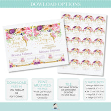 Load image into Gallery viewer, Chic Purple Pink Floral Fairy 2 Inches Round Circle Labels - Editable Template - Digital Printable File - Instant Download - FF2