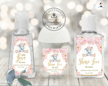 Load image into Gallery viewer, Chic Blush Pink Floral Elephant Hand Sanitizer Lotion Favor Labels Stickers Editable Template - Digital Printable File - Instant Download - EP5