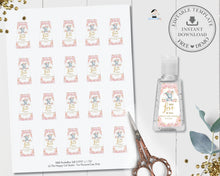 Load image into Gallery viewer, Chic Blush Pink Floral Elephant Hand Sanitizer Lotion Favor Labels Stickers Editable Template - Digital Printable File - Instant Download - EP5