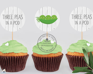 Cute Three Peas in a Pod Triplets Baby Shower 2