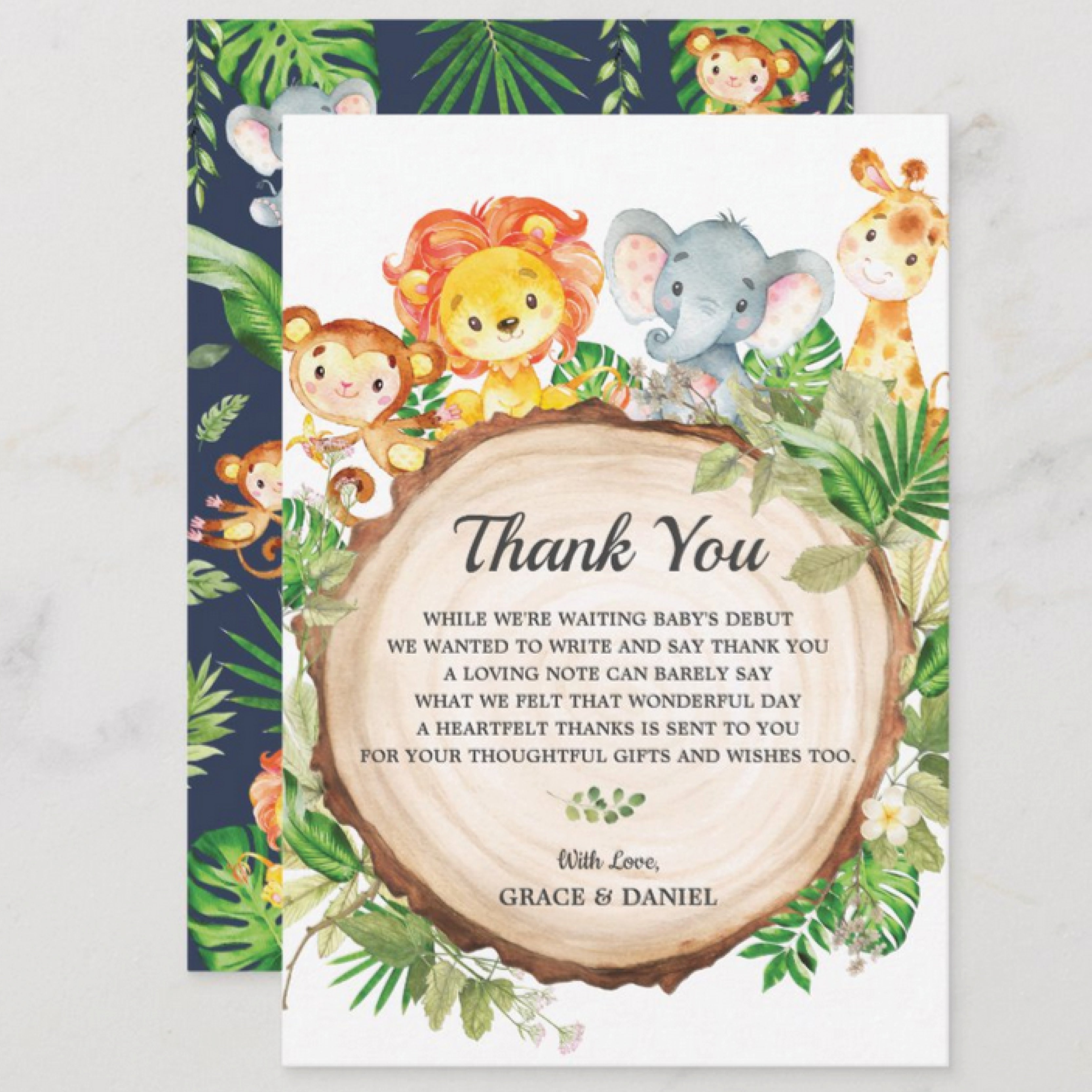 Sample Note Baby Shower Thank You Card Wording Baby Shower