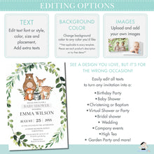 Load image into Gallery viewer, Cute Farm Party Barnyard Animals Birthday Photo Invitation Editable Template - Instant Download - BY2