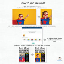 Load image into Gallery viewer, Superhero Birthday Party Thank You Card with Photo Editable Template - Instant Download - HP2