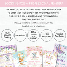 Load image into Gallery viewer, Cute Unicorn Pastel Floral 1st Birthday Party Invitation Editable Template Digital Printable File - Instant Download - UB7