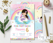 Load image into Gallery viewer, mermaid-and-unicorn-pool-birthday-party-floatie-editable-template-diy-digital-printable-file-pdf-instant-download
