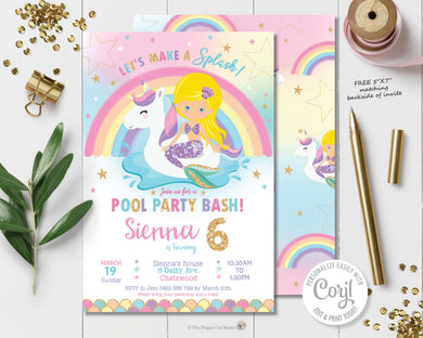 mermaid-and-pool-party-birthday-editable-template-diy-digital-printable-file-instant-download-blonde-blue-eyes