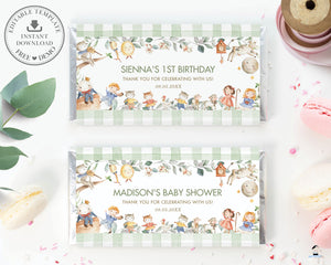 Cute Nursery Rhyme Baby Shower Birthday Chocolate Bar Wrapper Aldi Hershey's - Editable Templates - Digital Printable File - Instant Download - NR1