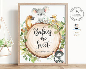 Australian Animals Greenery Baby Shower Sign Value Bundle - Instant Download Digital Printable Files - AU1