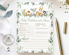Load image into Gallery viewer, Australian Animals Baby Predictions and Advice Card, INSTANT DOWNLOAD, Koala Greenery Fun Baby Shower Game Activities Diy PDF Printable, AU5