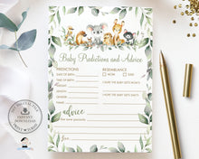 Load image into Gallery viewer, Australian Animals Koala Greenery Baby Predictions and Advice Card, INSTANT DOWNLOAD, Fun Baby Shower Game Activities Diy PDF Printable, AU5