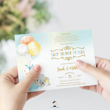 Load image into Gallery viewer, Elephant Baby Shower by Mail Invitation Baby Boy Long Distance Virtual Shower - Editable Template - Instant Download - EP3