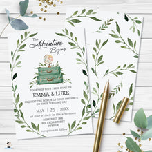 Load image into Gallery viewer, Rustic Greenery The Adventure Begins Wedding Invitation Editable Template - Instant Download - BM1