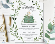Load image into Gallery viewer, Rustic Greenery The Adventure Begins Wedding Invitation Editable Template - Instant Download - BM1