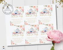 Load image into Gallery viewer, Chic Blush Pink Floral Tea Party Enclosure Card Baby Bridal Shower Birthday - Editable Template - Digital Printable File - Instant Download - TP5
