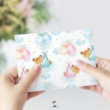 Load image into Gallery viewer, Teddy Bears Baby Shower by Mail Invitation Twins Baby Boy and Girl Long Distance Virtual Shower - Editable Template - Instant Download - TB5
