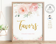 Load image into Gallery viewer, Chic Blush Floral Bridal Shower Signage Value Bundle Decor Editable Templates - Digital Printable Files - Instant Download - PK5