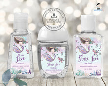 Load image into Gallery viewer, Whimsical Mermaid PocketBac Hand Sanitizer Lotion Labels Editable Template - Digital Printable File - Instant Download - MT2