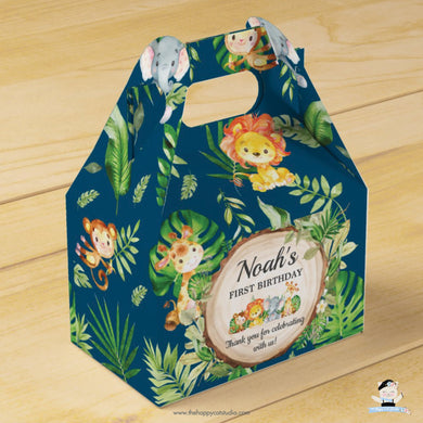 10x Cute Jungle Animals Safari Birthday Party Baby Shower Favor Boxes