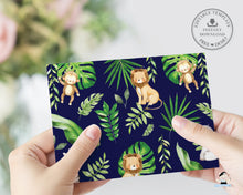 Load image into Gallery viewer, Cute Jungle Animals Greenery Photo Invitation Birthday Party Editable Template - Digital Printable File - Instant Download - JA1
