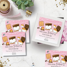 Load image into Gallery viewer, Cute Kawaii S&#39;mores Bonfire Campfire Birthday Thank You Favor Tag Editable Template - Digital Printable File - Instant Download - KW1