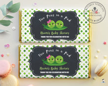 Load image into Gallery viewer, Cute Twins Boy Girl Two Peas in a Pod Chocolate Bar Wrapper Aldi Hershey&#39;s Editable Template - Digital Printable File - Instant Download - PB1