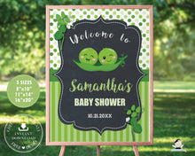 Load image into Gallery viewer, Two Peas in a Pod Twin Boys Baby Shower Welcome Sign Editable Template - Instant Download - Digital Printable File - PB1