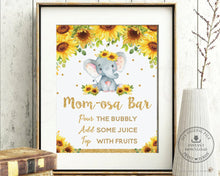 Load image into Gallery viewer, Sunflower Elephant Baby Shower Signage Bundle - Digital Printable Files - Instant Download - EP8