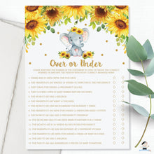 Load image into Gallery viewer, Elephant Sunflower Floral Baby Shower Game Value Bundle Set of 8 Games - INSTANT DOWNLOAD - Digital Printable Files - EP8
