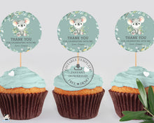 Load image into Gallery viewer, EDITABLE TEMPLATE Koala 2&quot; Circle Tags, Eucalyptus Greenery Australian Thank You Sticker Favors Printable Baby Shower Birthday INSTANT AU2