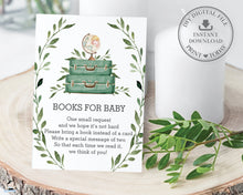 Load image into Gallery viewer, Greenery Adventure Begins Baby Shower Bring a Book Instead of a Card - Instant Download - BM1