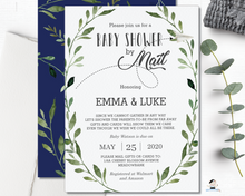 Load image into Gallery viewer, Rustic Greenery Baby Shower by Mail Long Distance Invitation Editable Template - Instant Download - BM1