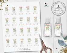 Load image into Gallery viewer, Jungle Animals Pink Floral Greenery Hand Sanitizer Pocketbac Lotion Labels - Editable Template - Instant Download - Digital Printable File - JA6