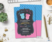 Load image into Gallery viewer, Little Man or Little Miss Gender Reveal Invitation - Instant EDITABLE TEMPLATE - GR1