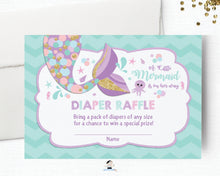 Load image into Gallery viewer, Whimsical Mermaid Tail Diaper Raffle Ticket Insert - Instant Download - Digital Printable File - MT3