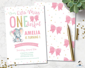 elephant-pink-bows-little-miss-onederful-1st-birthday-party-personalized-editable-invitation-template