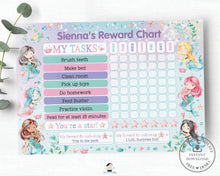 Load image into Gallery viewer, Mermaid Under the Sea Reward Chart Editable Template Personalized - Instant Download - WM1