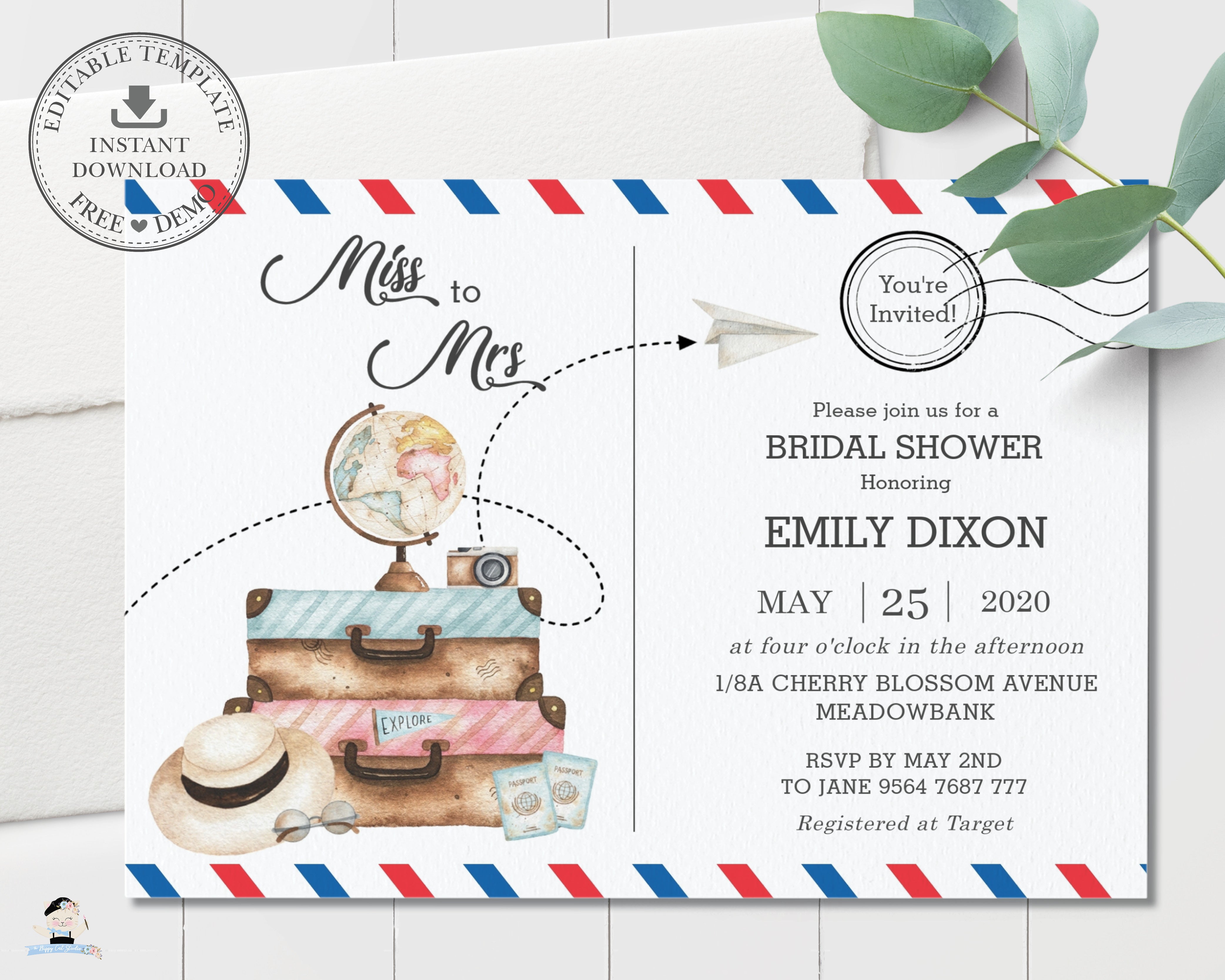 DB Party Studio Bridal Shower Miss to Mrs Pretty Floral Fill In