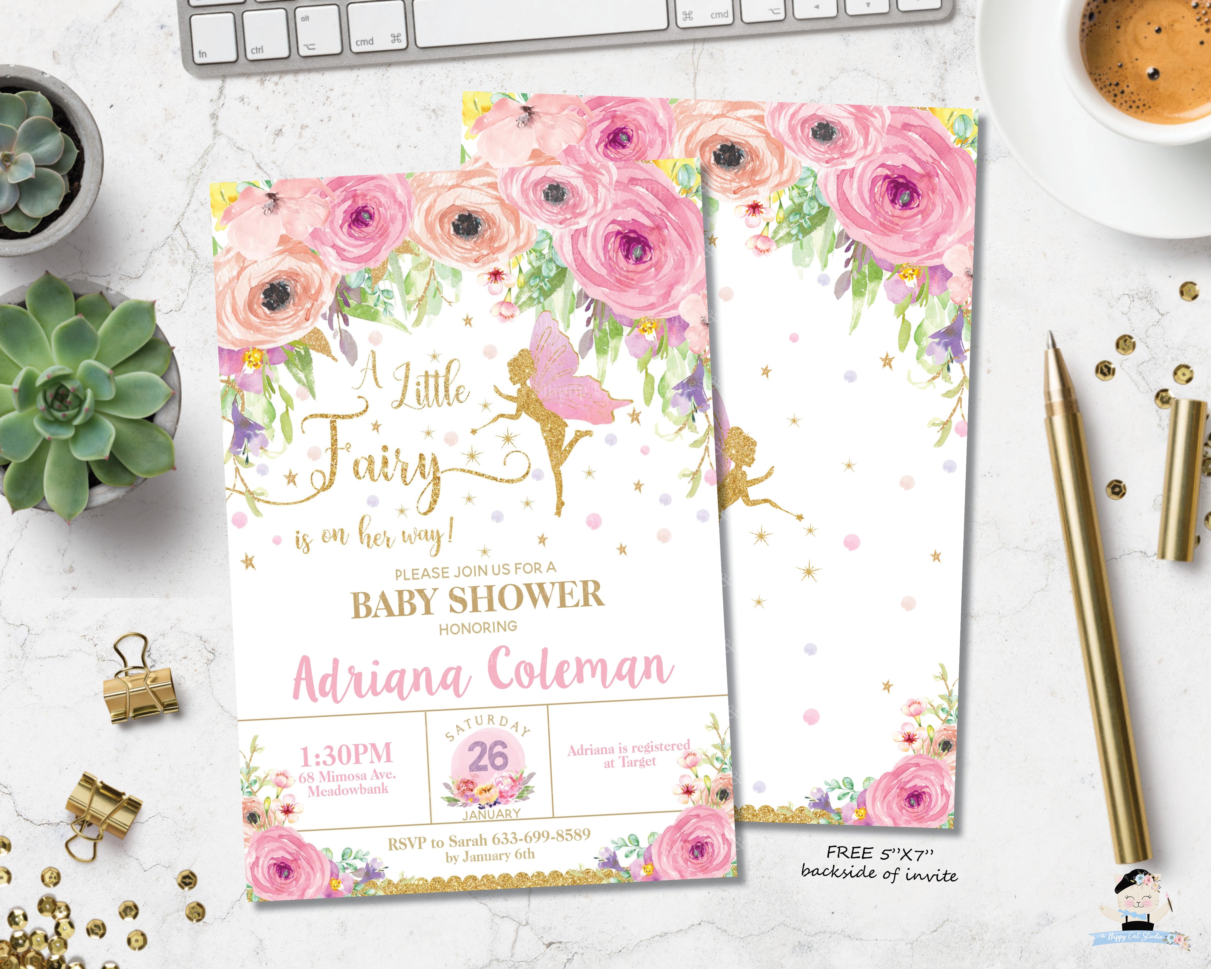 Fairy baby 2024 shower invitations
