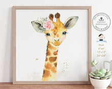 Load image into Gallery viewer, Chic Watercolor Giraffe Jungle Animals Nursery Wall Art Printable, INSTANT DOWNLOAD, JA6