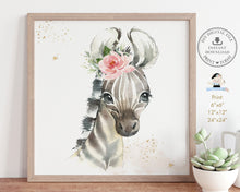 Load image into Gallery viewer, Chic Watercolor Zebra Jungle Animals Nursery Wall Art Printable, INSTANT DOWNLOAD, JA6