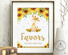 Load image into Gallery viewer, Chic Sunflower Giraffe Favors Please Take One Sign Decor - Digital Printable File - Instant Download - GF2