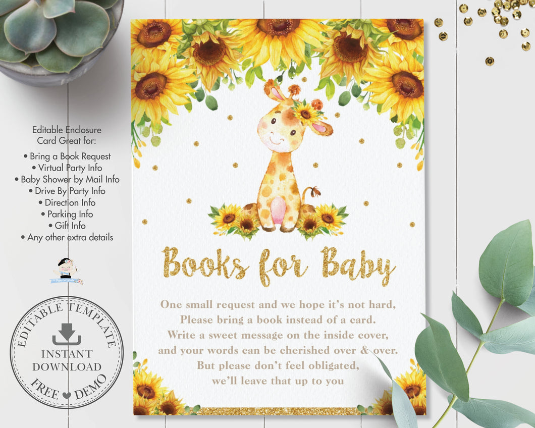 Sunflower Giraffe Books for Baby Baby Shower Birthday Party Extra Info 3