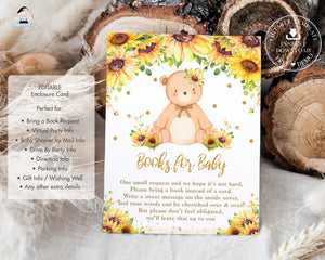 Chic Sunflower Teddy Bear Baby Shower Invitation Bundle Editable Templates - Digital Printable Files - Instant Download - TB6