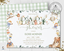 Load image into Gallery viewer, Cute Nursery Rhyme Baby Shower Invitation Editable Template - Digital Printable File - Instant Download - NR1