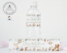 Load image into Gallery viewer, Chic Nursery Rhyme Greenery Water Bottle Labels - Editable Template - Digital Printable File - Instant Download - NR1